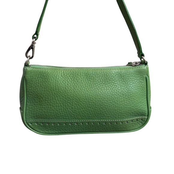 Coach Hampton mini Demi baguette vintage y2k RARE green pebbled leather - Picture 4 of 15